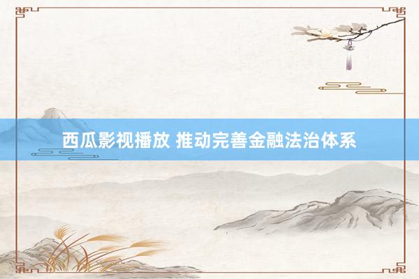 西瓜影视播放 推动完善金融法治体系
