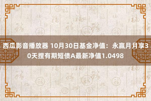 西瓜影音播放器 10月30日基金净值：永赢月月享30天捏有期短债A最新净值1.0498
