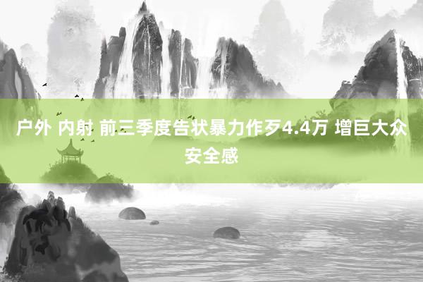 户外 内射 前三季度告状暴力作歹4.4万 增巨大众安全感