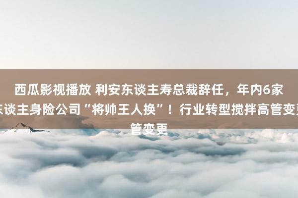 西瓜影视播放 利安东谈主寿总裁辞任，年内6家东谈主身险公司“将帅王人换”！行业转型搅拌高管变更