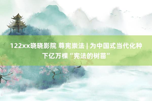 122xx晓晓影院 尊宪崇法 | 为中国式当代化种下亿万棵“宪法的树苗”