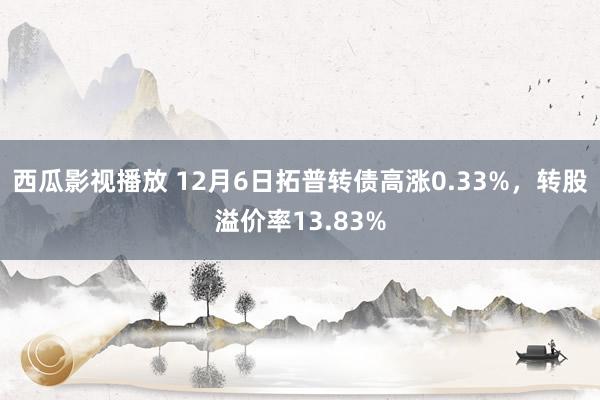西瓜影视播放 12月6日拓普转债高涨0.33%，转股溢价率13.83%