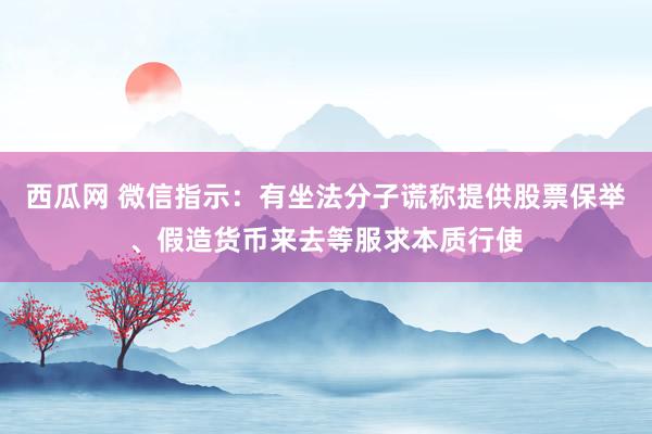 西瓜网 微信指示：有坐法分子谎称提供股票保举、假造货币来去等服求本质行使