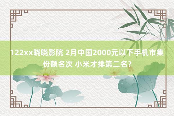 122xx晓晓影院 2月中国2000元以下手机市集份额名次 小米才排第二名？